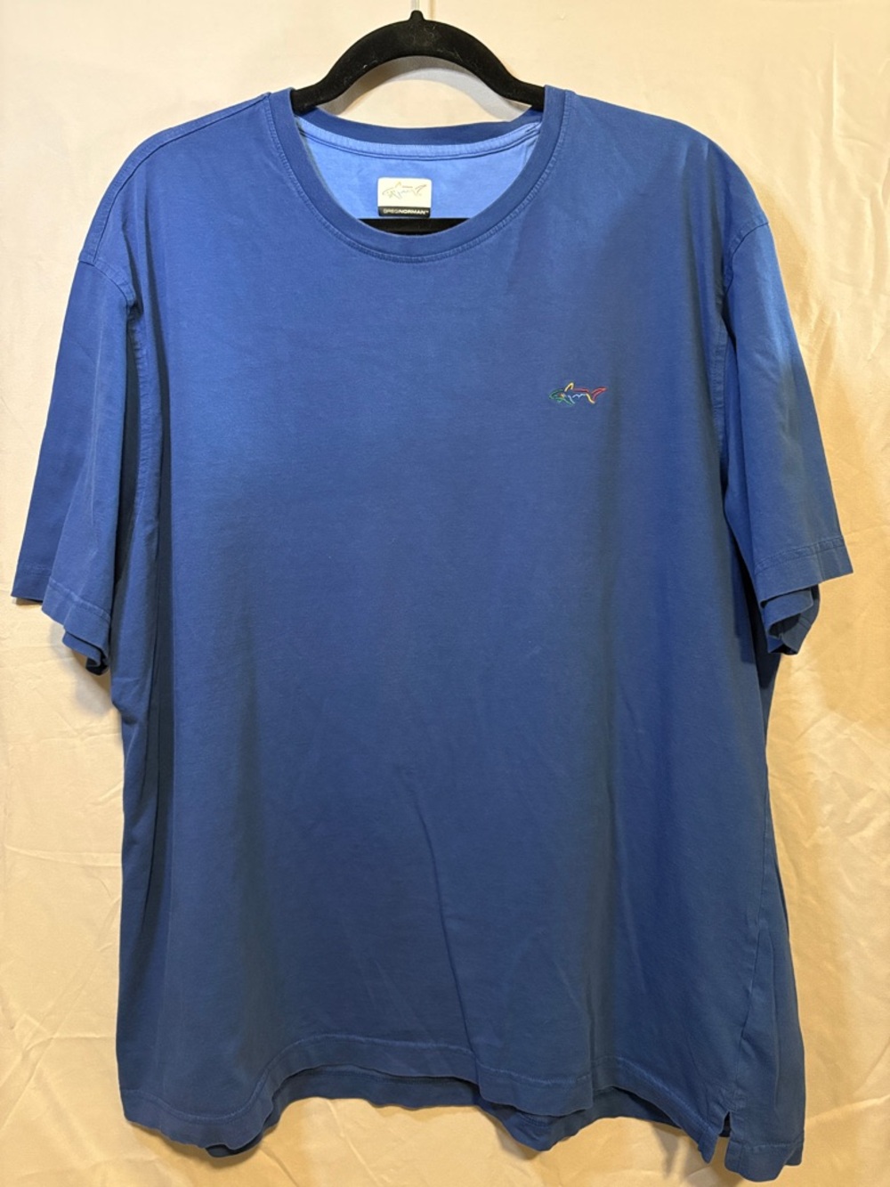 Greg Norman Men's Blue Crewneck Short-Sleeve Shirt